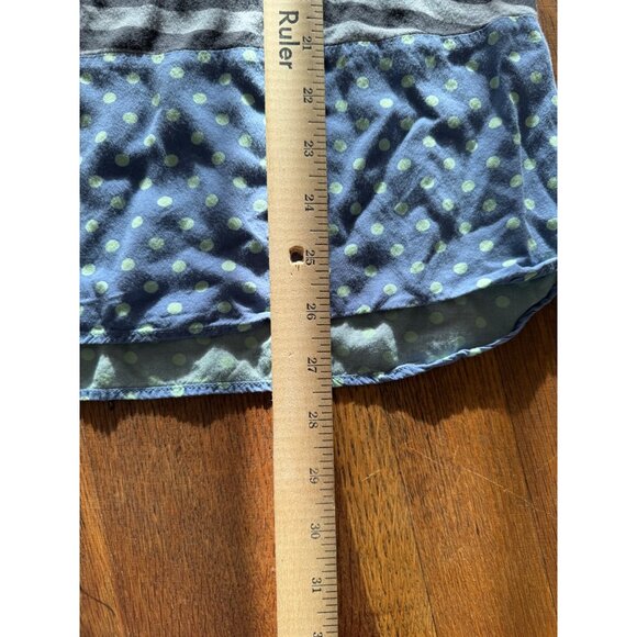 Matilda Jane Womens Top M Striped Polka Dot Tunic Gray Blue Lightweight - Picture 6 of 7